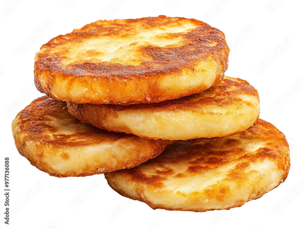 Stacked fried cheese pancakes on transparent background Stacked fried cheese pancakes on transparent background