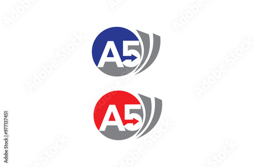 Free Download a5 logo design, initial letter logo 5A, A5 logo template, A5 letter modern initial logo design - GFXLoad