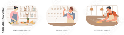 Bartending isolated cartoon vector illustrations se
