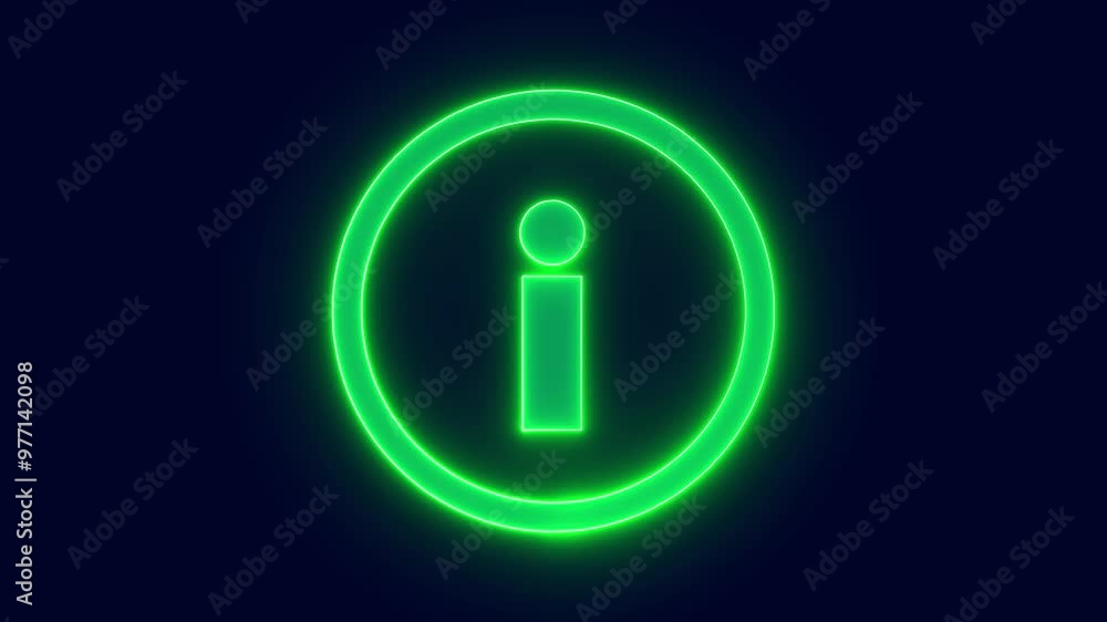 Help desk i circle shape icon animation on black background Help desk i circle shape icon animation on black background
