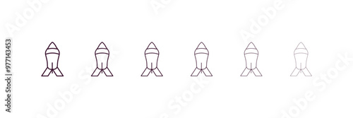 depth charge outline icon. Linear vector from army and military concept. 6 different line style depth charge icon included thin, light, regular, medium, bold, black.