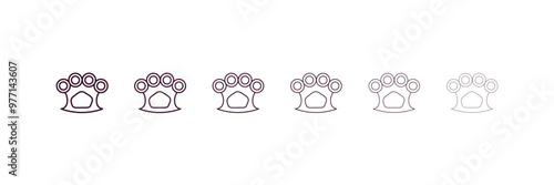 knuckle outline icon. Linear vector from army and military concept. 6 different line style knuckle icon included thin, light, regular, medium, bold, black.