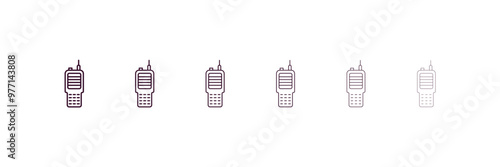 militar radio outline icon. Linear vector from army and military concept. 6 different line style militar radio icon included thin, light, regular, medium, bold, black.