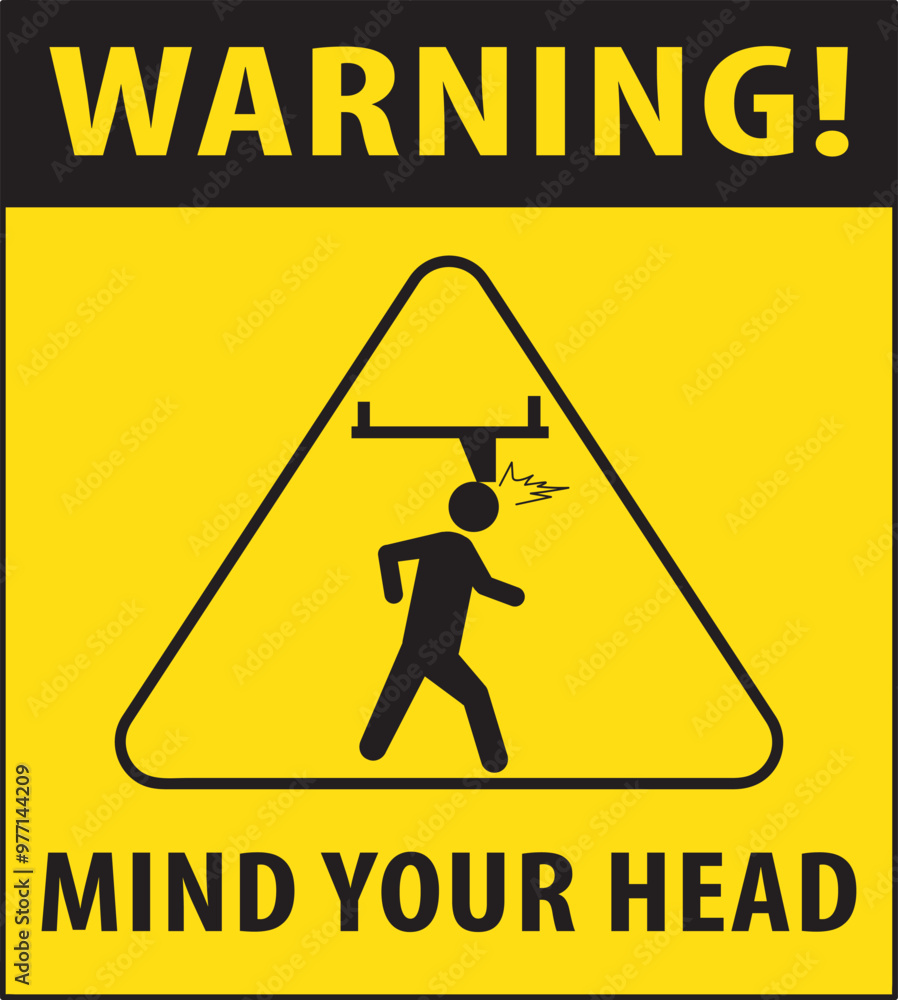 Mind your head warning sign notice vector.eps Mind your head warning sign notice vector.eps