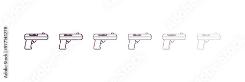 glock outline icon. Linear vector from army and military concept. 6 different line style glock icon included thin, light, regular, medium, bold, black.