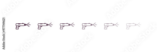 gun shooting outline icon. Linear vector from army and military concept. 6 different line style gun shooting icon included thin, light, regular, medium, bold, black.