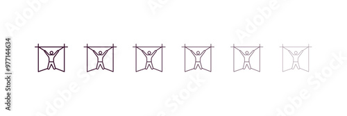torture outline icon. Linear vector from army and military concept. 6 different line style torture icon included thin, light, regular, medium, bold, black.