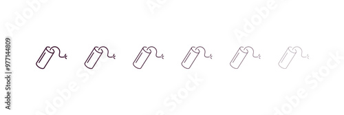 dynamite outline icon. Linear vector from army and military concept. 6 different line style dynamite icon included thin, light, regular, medium, bold, black.