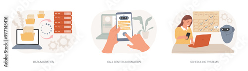 Automation software isolated cartoon vector illustrations se