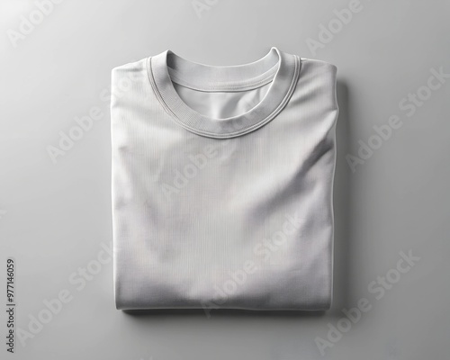 Folded men's crew neck blank t-shirt mockup. AI Generative