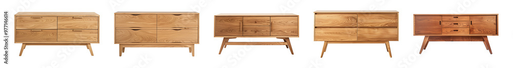 wooden sideboard with drawers isolated on a transparent or white background, cut-out, PNG wooden sideboard with drawers isolated on a transparent or white background, cut-out, PNG
