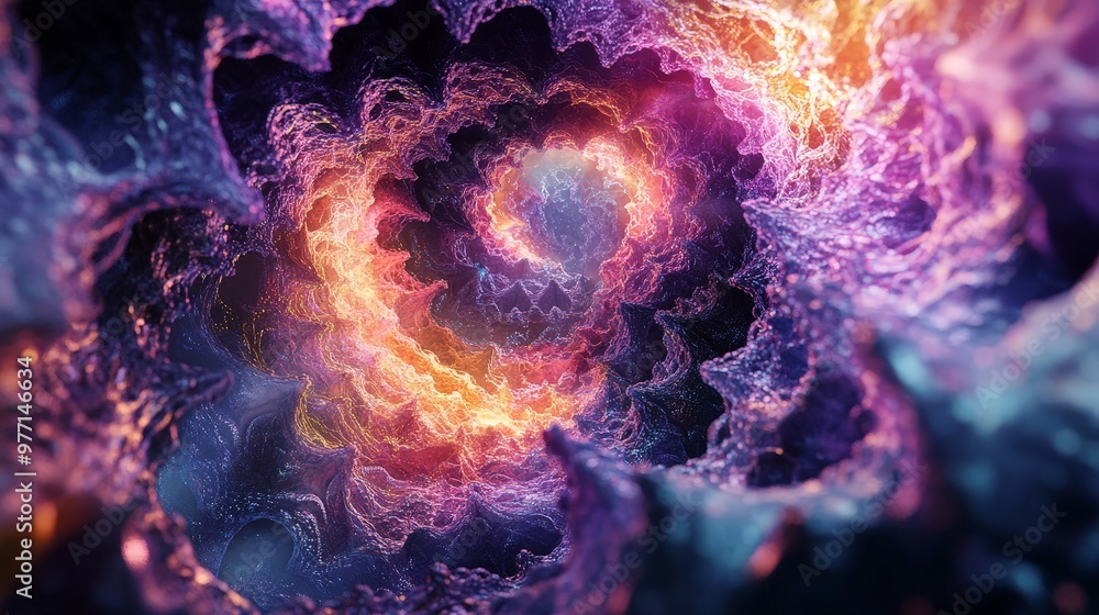 A digital composition featuring trippy textures with intricate fractal patterns and vivid, shifting colors. The scene evokes a sense of movement and depth, creating a hypnotic visual experience. A digital composition featuring trippy textures with intricate fractal patterns and vivid, shifting colors. The scene evokes a sense of movement and depth, creating a hypnotic visual experience.