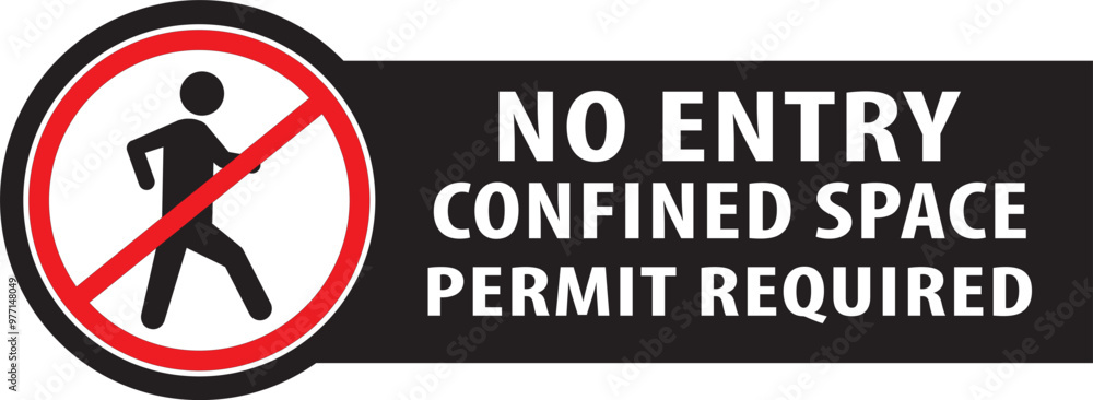 No entry confined space permit required sign vector.eps No entry confined space permit required sign vector.eps