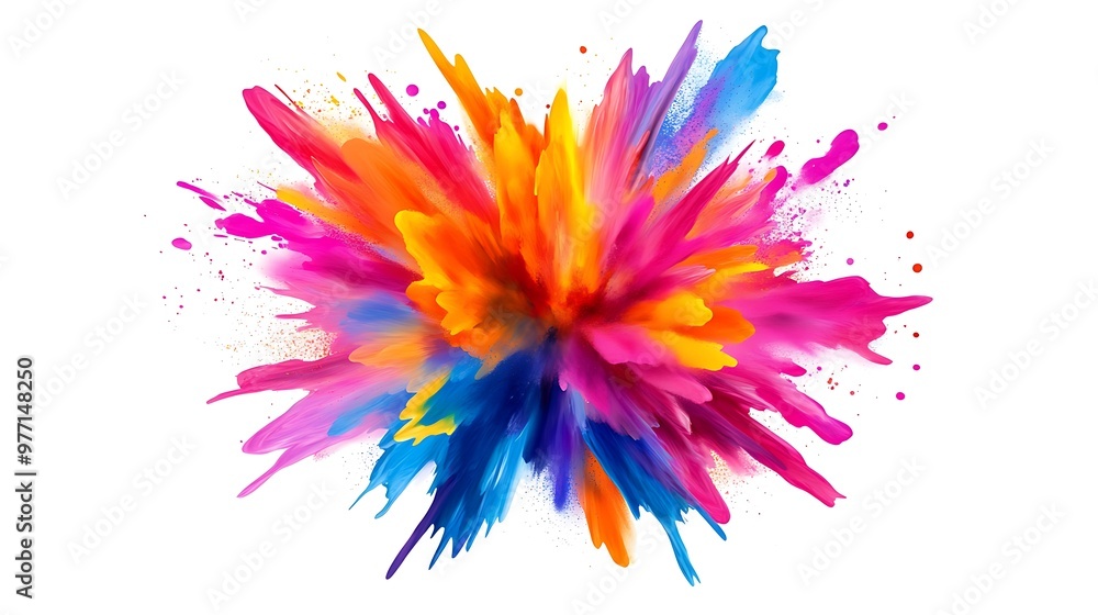 Obraz premium Vibrant Abstract Painting with Bold Colors and Dynamic Brush Strokes