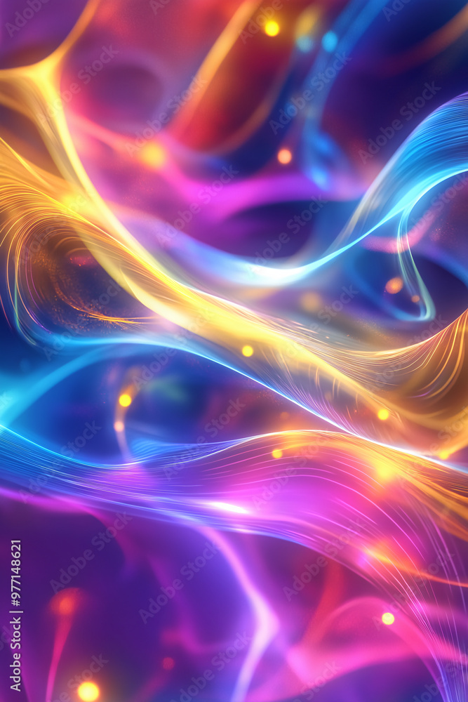 3D Glowing Multicolored Translucent Waves 3D Glowing Multicolored Translucent Waves