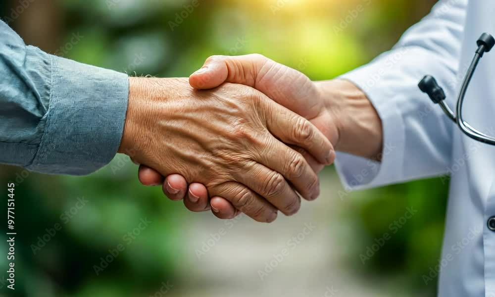 Doctor Comforting Elderly Man with Hand Support Doctor Comforting Elderly Man with Hand Support