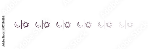 day and night outline icon. Linear vector from astronomy concept. 6 different line style day and night icon included thin, light, regular, medium, bold, black.