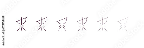 dioptra outline icon. Linear vector from astronomy concept. 6 different line style dioptra icon included thin, light, regular, medium, bold, black.