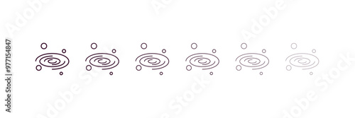 milky way outline icon. Linear vector from astronomy concept. 6 different line style milky way icon included thin, light, regular, medium, bold, black.
