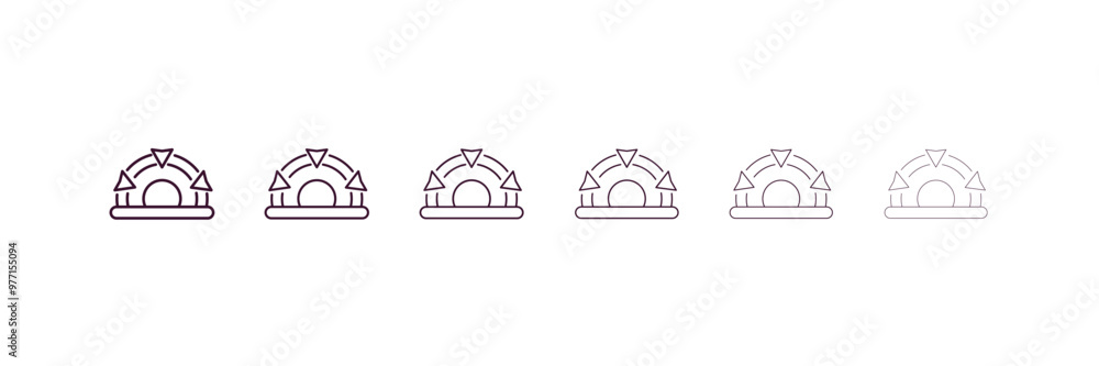 stargate outline icon. Linear vector from astronomy concept. 6 different line style stargate icon included thin, light, regular, medium, bold, black. stargate outline icon. Linear vector from astronomy concept. 6 different line style stargate icon included thin, light, regular, medium, bold, black.