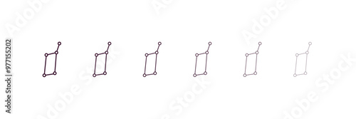 lyra constellation outline icon. Linear vector from astronomy concept. 6 different line style lyra constellation icon included thin, light, regular, medium, bold, black.