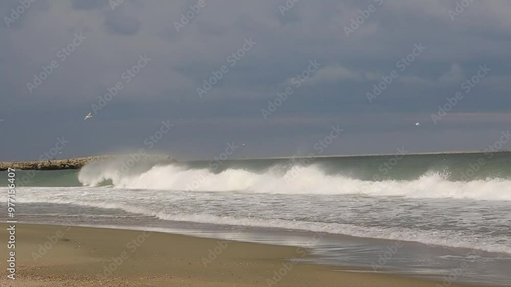 Foamy sea Waves Rolling At Beach In Romania- Slow Motion
Foamy sea Waves Rolling At Beach In Romania- Slow Motion