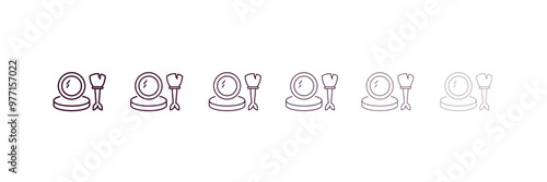make up outline icon. Linear vector from beauty concept. 6 different line style make up icon included thin, light, regular, medium, bold, black.