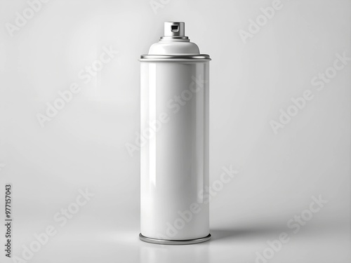 White spray paint can mockup. AI Generative