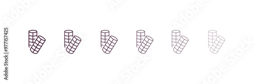 curlers outline icon. Linear vector from beauty concept. 6 different line style curlers icon included thin, light, regular, medium, bold, black.