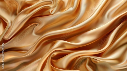 golden silk fabric, smooth texture, luxurious feeling, draped beautifully, warm tones