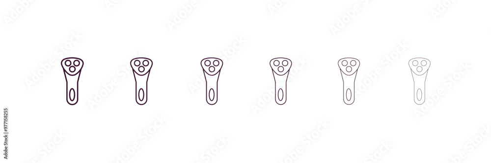 electric shaver outline icon. Linear vector from beauty concept. 6 different line style electric shaver icon included thin, light, regular, medium, bold, black. electric shaver outline icon. Linear vector from beauty concept. 6 different line style electric shaver icon included thin, light, regular, medium, bold, black.