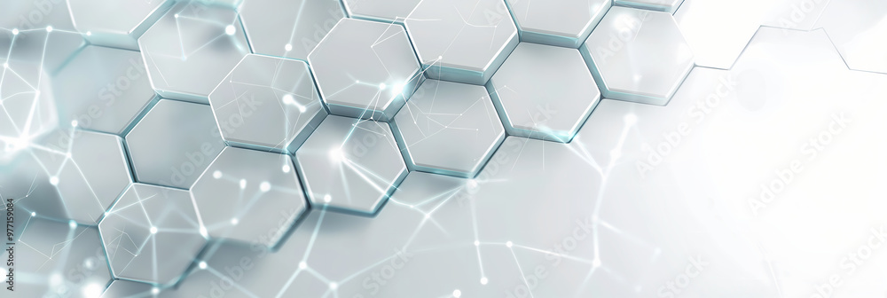 A white background with some hexagons, for presentations, scientific, medical and educational purposes, IT technology
A white background with some hexagons, for presentations, scientific, medical and educational purposes, IT technology