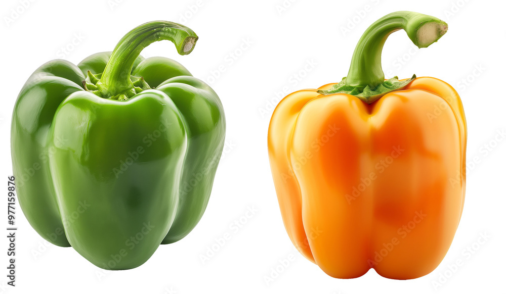 Isolated fresh bell pepper on isolated transparent background Isolated fresh bell pepper on isolated transparent background