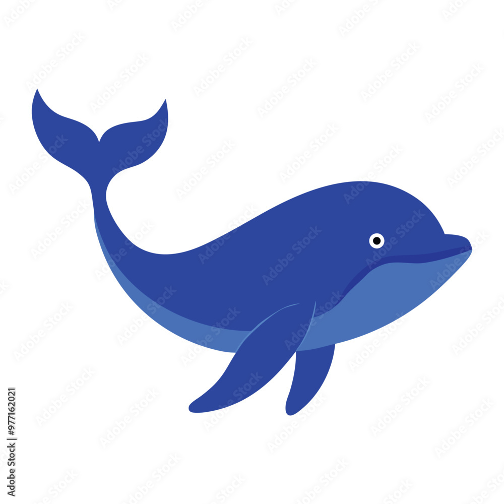 Blue whale silhouette vector isolated on a white background Blue whale silhouette vector isolated on a white background