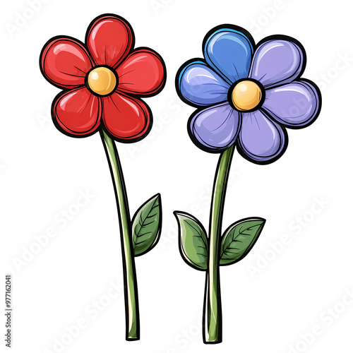 Spring Flower Illustration on transparent background, generated ai