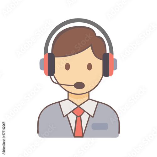 Operator with Headset Icon Representing Support Service