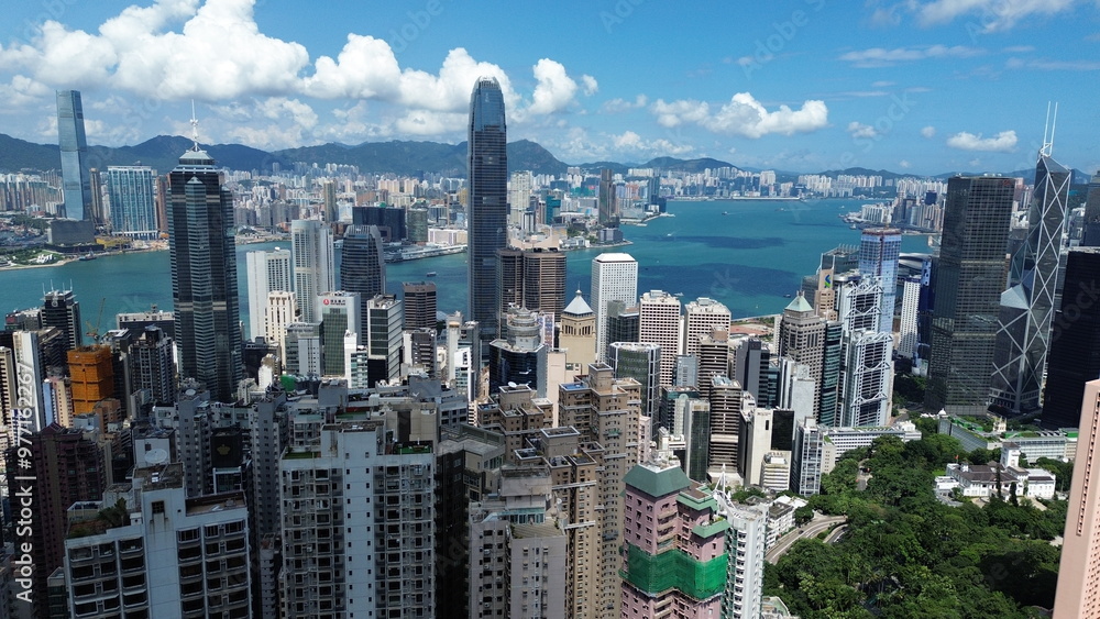 Fototapeta premium Drone view of Hong kong