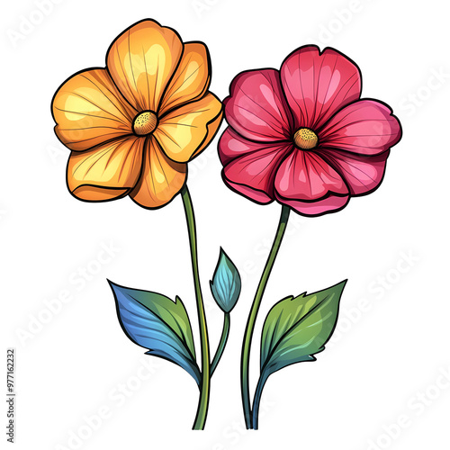 Spring Flower Illustration on transparent background, generated ai