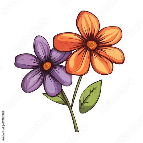 Spring Flower Illustration on transparent background, generated ai