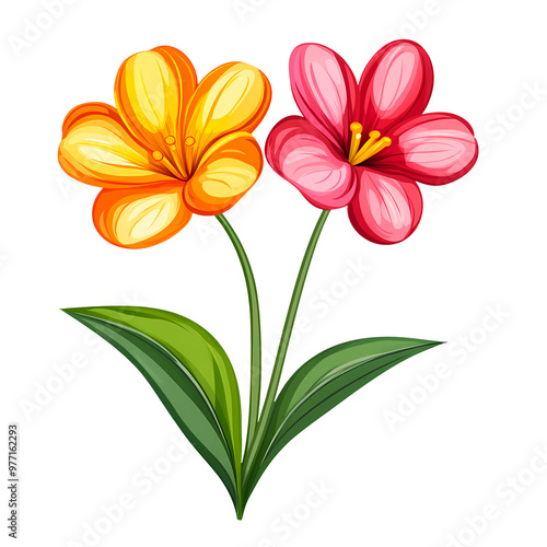 Spring Flower Illustration on transparent background, generated ai