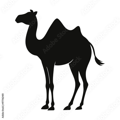 Camels animal silhouette vector isolated on a white background
