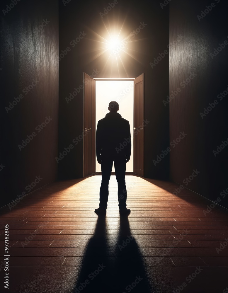 Shadowy Figure in Doorway – Loneliness on the Edge of Hope Shadowy Figure in Doorway – Loneliness on the Edge of Hope