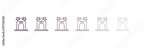 cinema ticket window outline icon. Linear vector from cinema concept. 6 different line style cinema ticket window icon included thin, light, regular, medium, bold, black