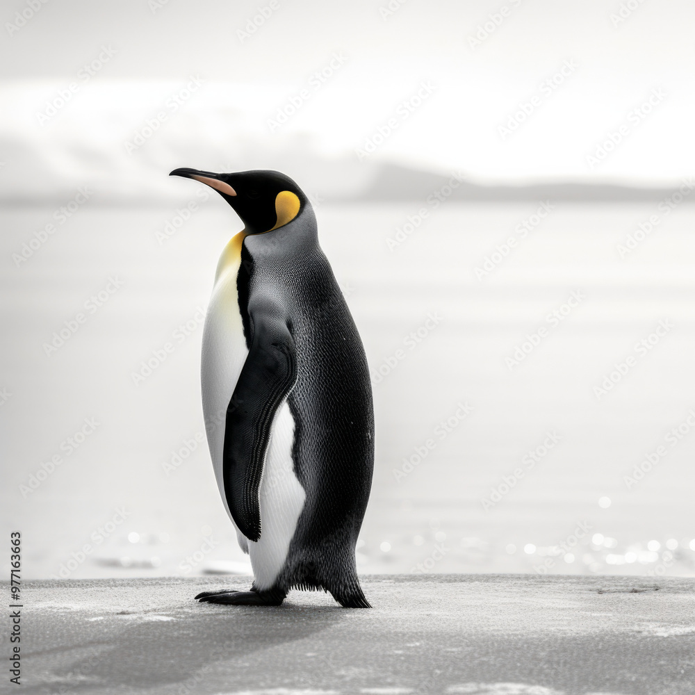 Fototapeta premium Penguin in Antarctic Ice, Wildlife Photography, Sea Bird Documentary