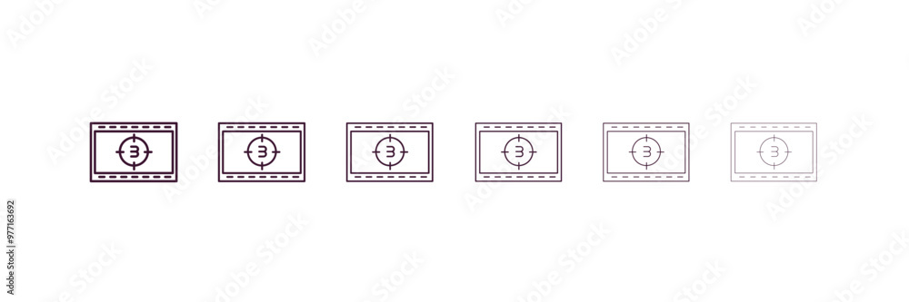 movie countdown outline icon. Linear vector from cinema concept. 6 different line style movie countdown icon included thin, light, regular, medium, bold, black movie countdown outline icon. Linear vector from cinema concept. 6 different line style movie countdown icon included thin, light, regular, medium, bold, black