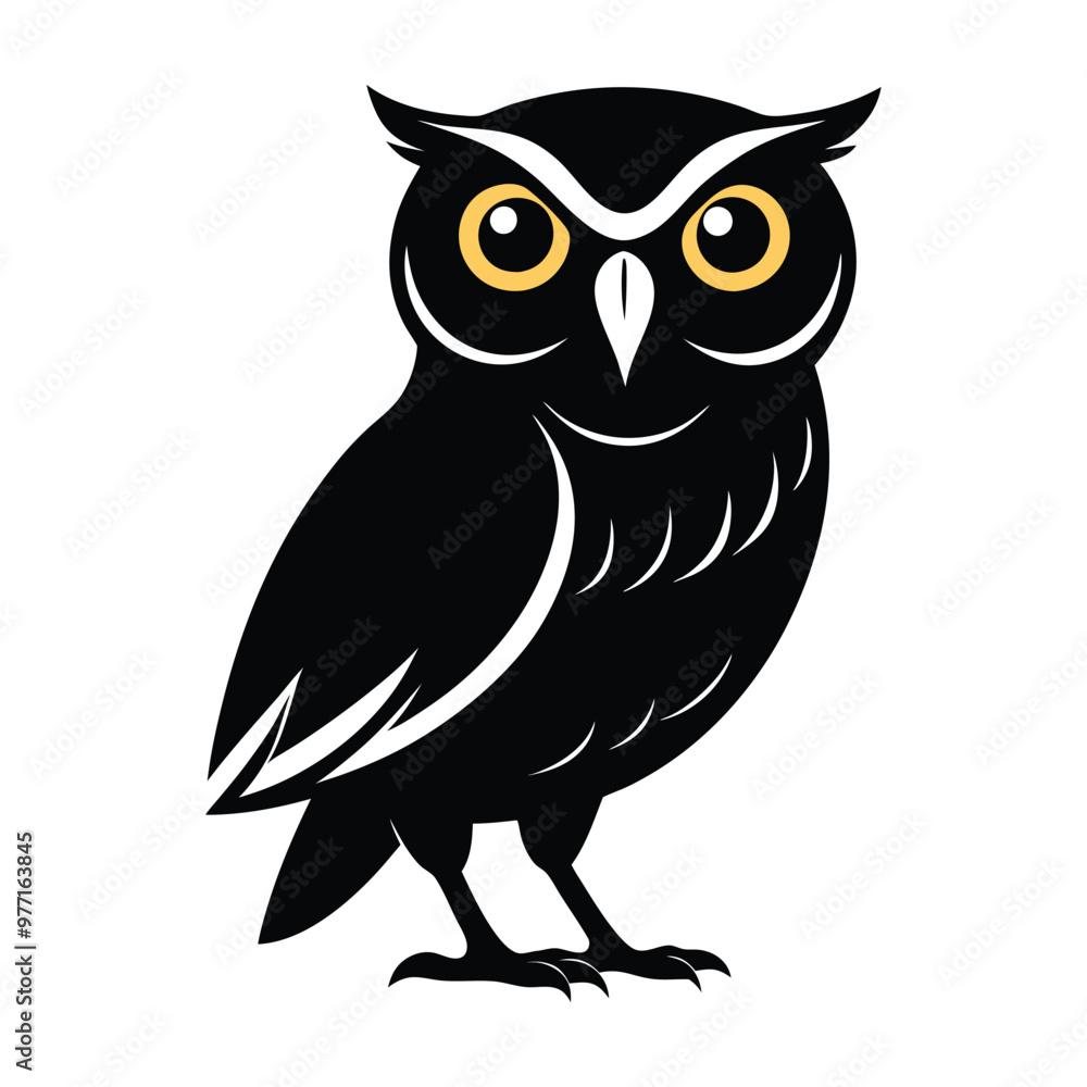 Owl animal silhouette vector isolated on a white background Owl animal silhouette vector isolated on a white background