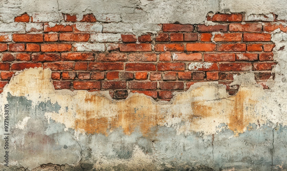 Weathered red brick wall, damaged and aged, rustic and vintage feel, diffused daylight. Weathered red brick wall, damaged and aged, rustic and vintage feel, diffused daylight.