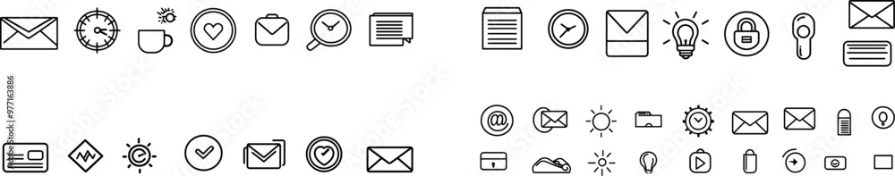 2 of 4 user interface thin line icons in transparent background ...