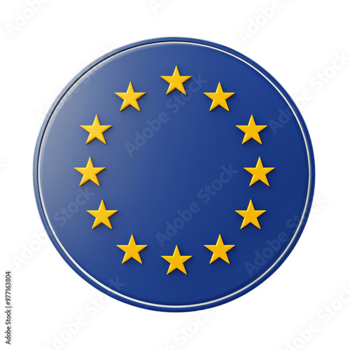 Europe Union icon flag, isolated on transparent PNG background photo