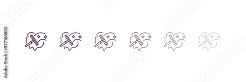 window cleaner outline icon. Linear vector from cleaning concept. 6 different line style window cleaner icon included thin, light, regular, medium, bold, black